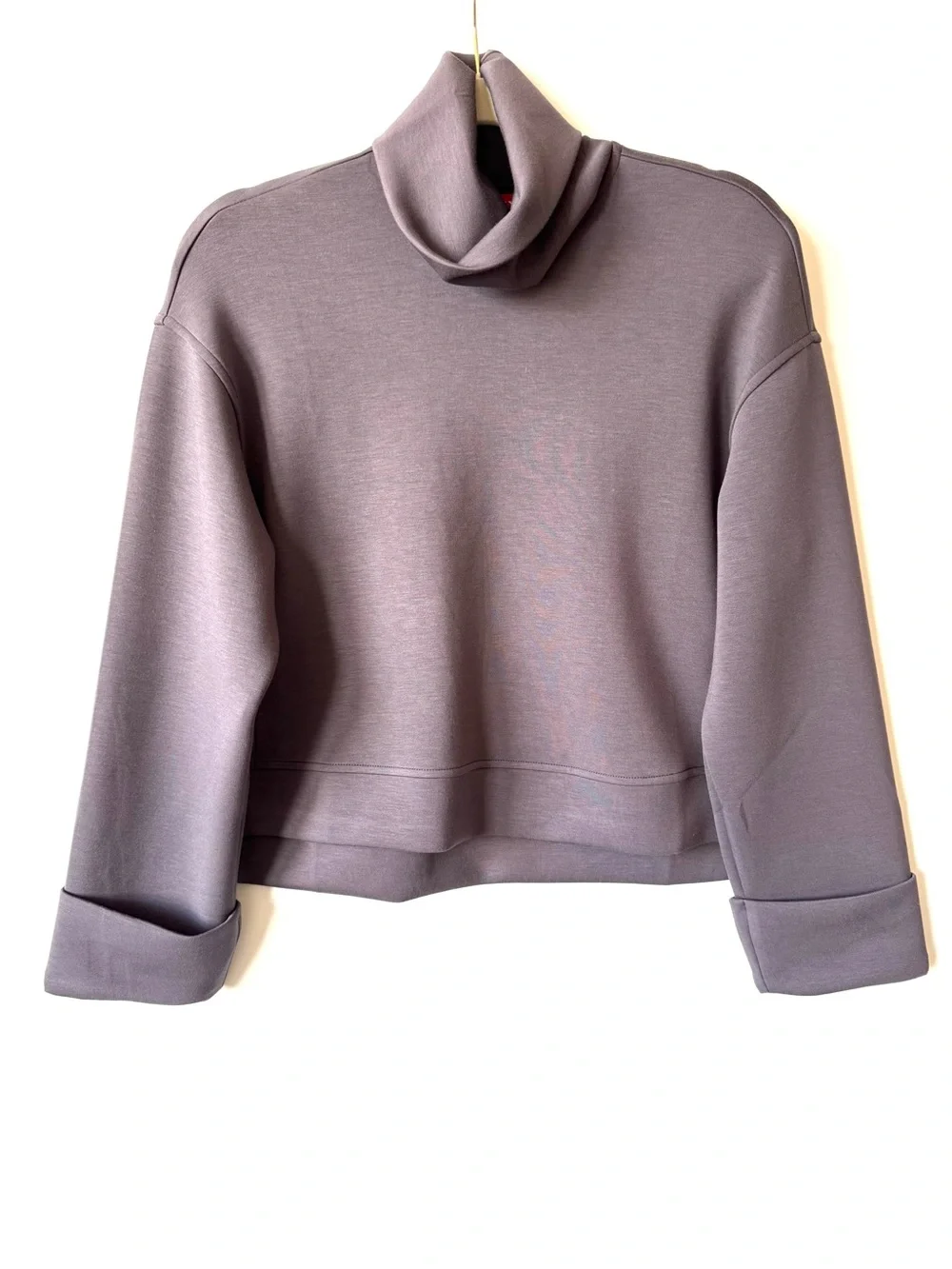 SPANX Cuffed Sleeve Crop Turtleneck Sweatshirt_2